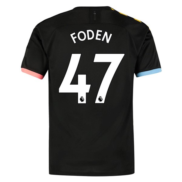 Camiseta Manchester City NO.47 Foden Replica Segunda Ropa 2019/20 Negro